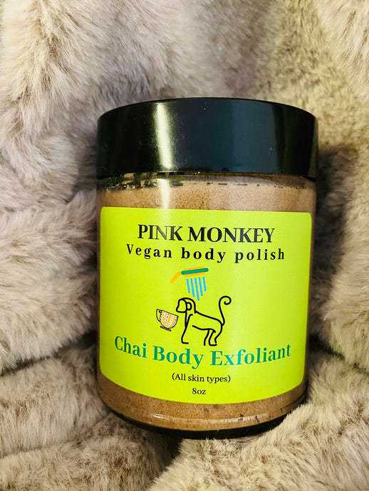 NEW! Chai Body Exfoliant- Vegan Body Polish by Pink Monkey, 8oz