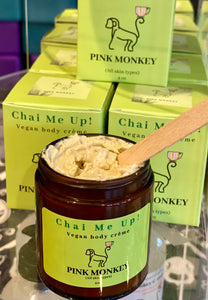 Chai Me Up- Vegan Body Crème with Green Tea and Pomegranate by Pink Monkey, 4oz