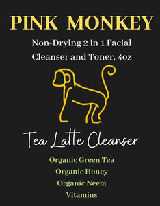 Tea Latte Hydrating Makeup Remover and Face Cleanser by Pink Monkey, 4oz