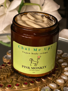 Chai Me Up- Vegan Body Crème with Green Tea and Pomegranate by Pink Monkey, 4oz